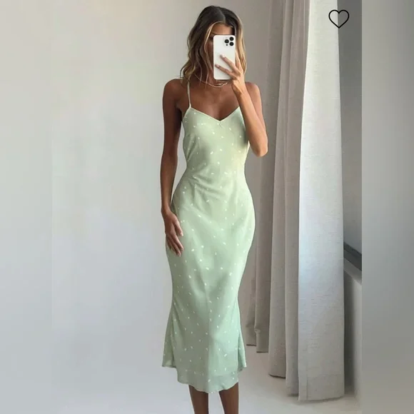 green emerald velvet dress Oscar Midi Dress Green main image 0